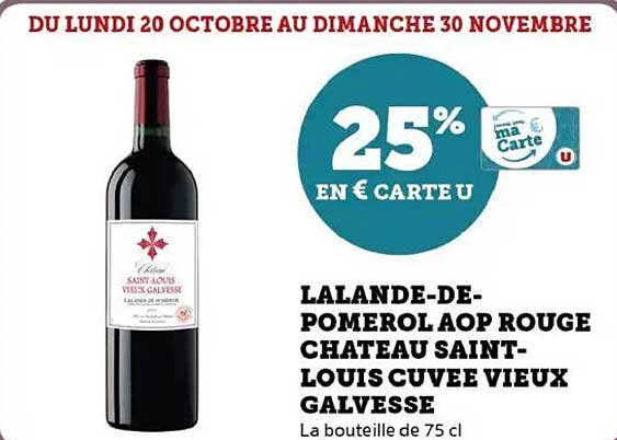25% en € CARTE U