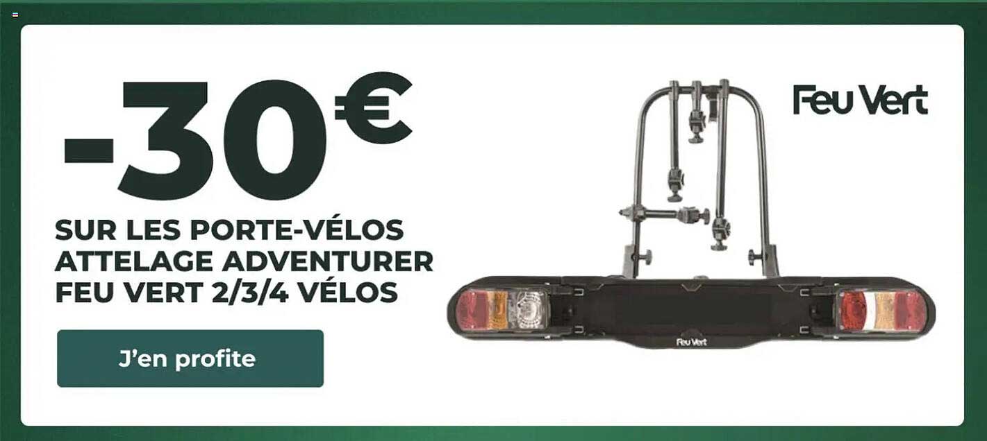 -30 € SUR LES PORTE-VÉLOS ATTELAGE ADVENTURER FEU VERT 2/3/4 VÉLOS
