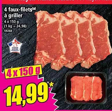 4 faux-filets à griller
