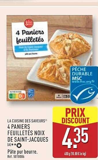 4 Paniers feuilletés noix de Saint-Jacques