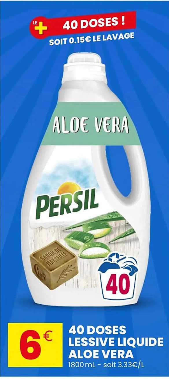 40 DOSES LESSIVE LIQUIDE ALOE VERA