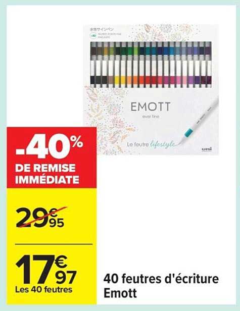 40 feutres d'écriture Emott