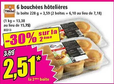 6 bouchées hôtelières