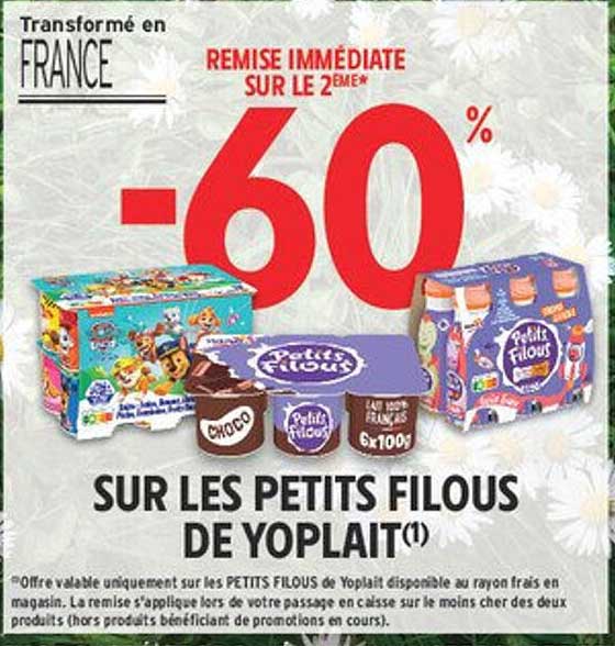 -60 % SUR LES PETITS FILOUS DE YOPLAIT