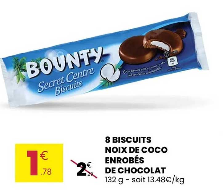 8 BISCUITS NOIX DE COCO ENROBÉS DE CHOCOLAT