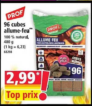 96 cubes allume-feu