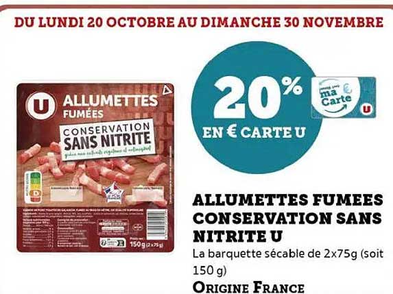 ALLUMETTES FUMEES CONSERVATION SANS NITRITE U