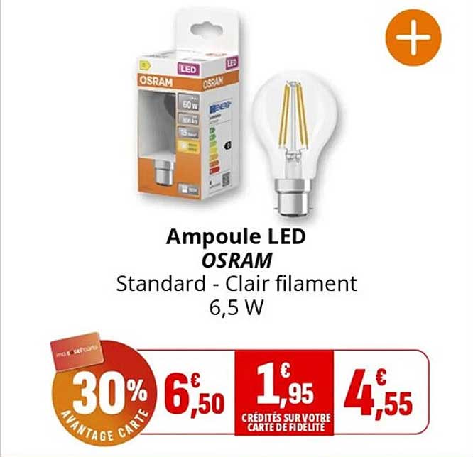 Ampoule LED OSRAM Standard - Clair filament 6,5 W