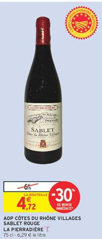 AOP CÔTES DU RHÔNE VILLAGES SABLET ROUGE LA PIERRADIÈRE