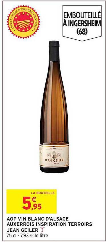 AOP VIN BLANC D'ALSACE AUXERROIS INSPIRATION TERROIRS JEAN GEILER