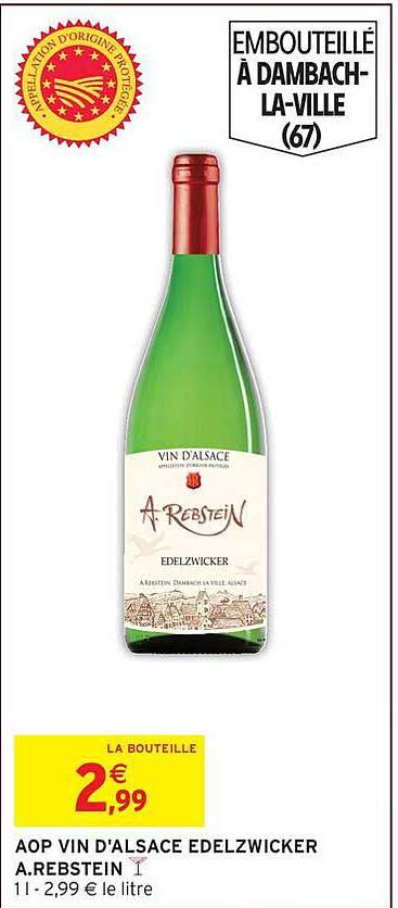 AOP VIN D'ALSACE EDELZWICKER A.REBSTEIN