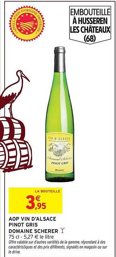 AOP VIN D'ALSACE PINOT GRIS DOMAINE SCHERER