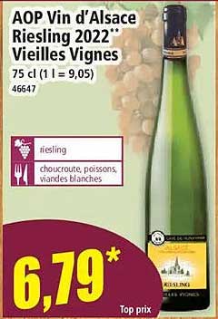 AOP Vin d’Alsace Riesling 2022** Vieilles Vignes