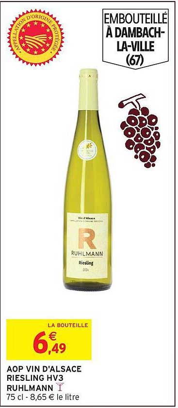 AOP VIN D'ALSACE RIESLING HV3 RUHLMANN