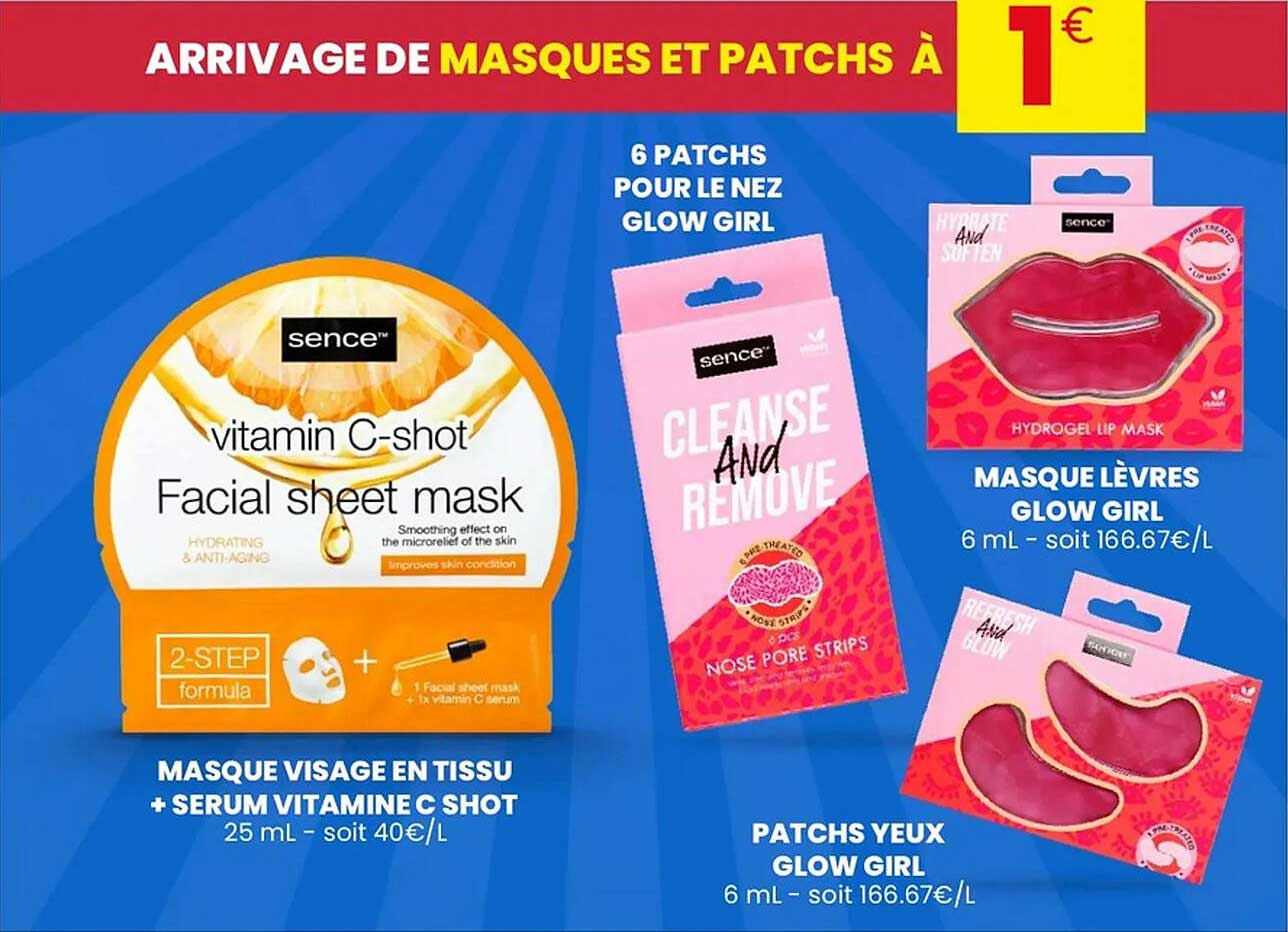 ARRIVAGE DE MASQUES ET PATCHS À 1 €