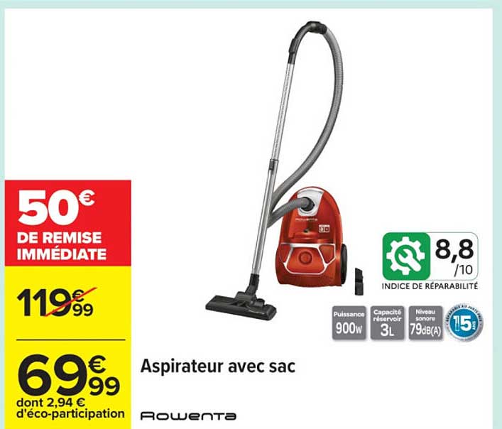 Aspirateur avec sac