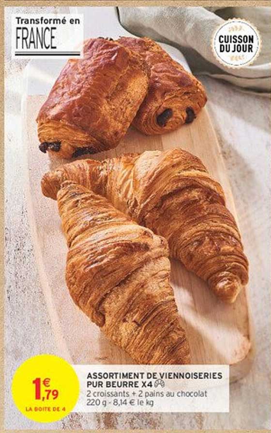 ASSORTIMENT DE VIENNOISERIES PUR BEURRE X4