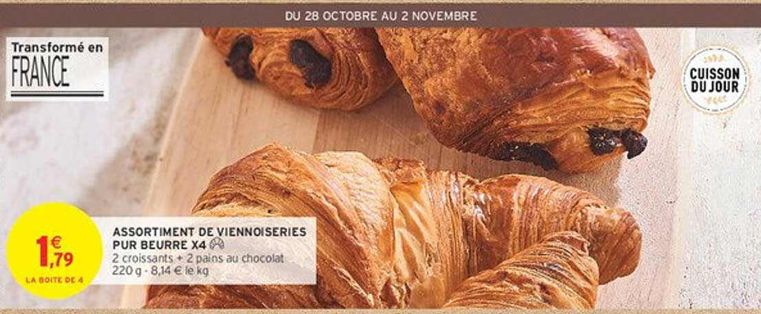 ASSORTIMENT DE VIENNOISERIES PUR BEURRE X4
