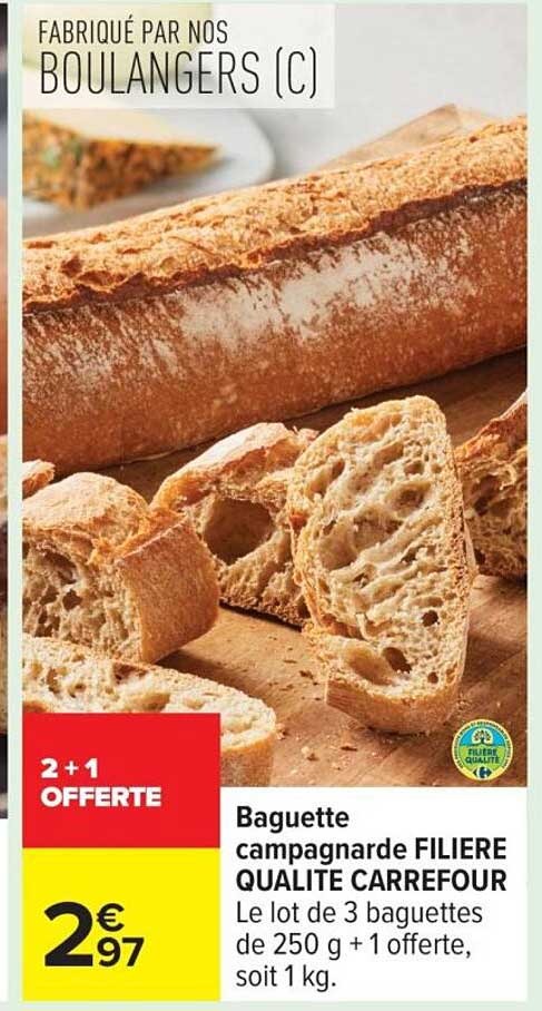 Baguette campagnarde FILIERE QUALITE CARREFOUR