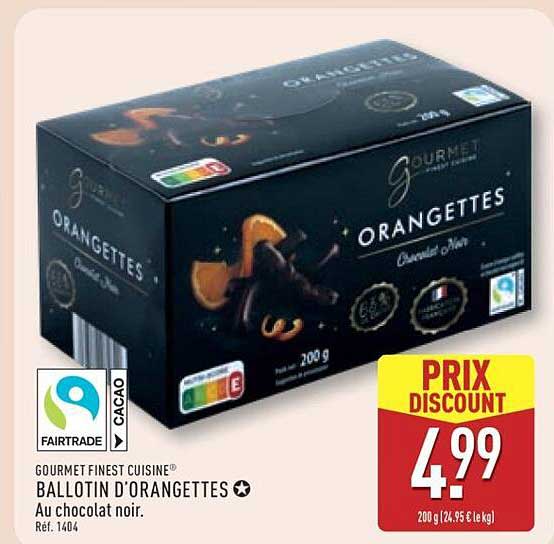 Ballotin d'Orangettes Au chocolat noir.