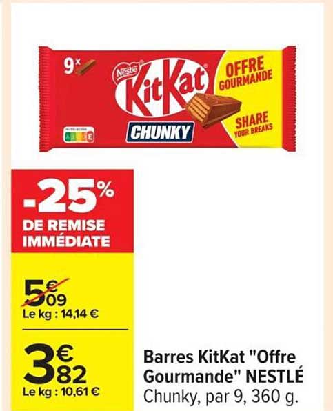 Barres KitKat "Offre Gourmande" NESTLÉ