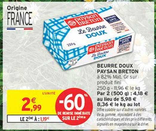 BEURRE DOUX PAYSAN BRETON