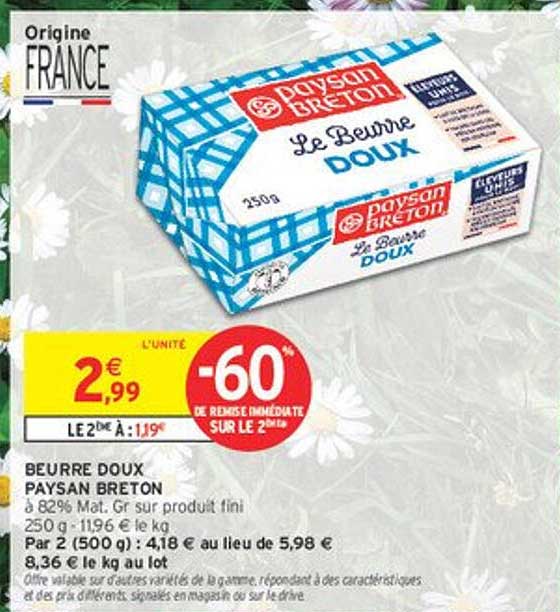 BEURRE DOUX PAYSAN BRETON