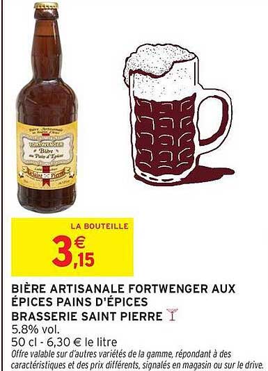 BIÈRE ARTISANALE FORTWENGER AUX ÉPICES PAINS D'ÉPICES BRASSERIE SAINT PIERRE