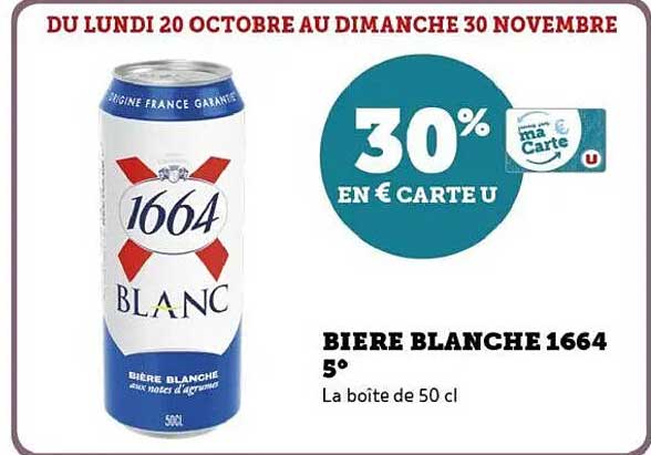 BIERE BLANCHE 1664 5°