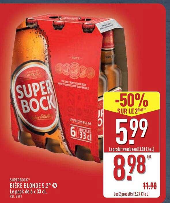 BIÈRE BLONDE 5,2° - Le pack de 6 x 33 cl.