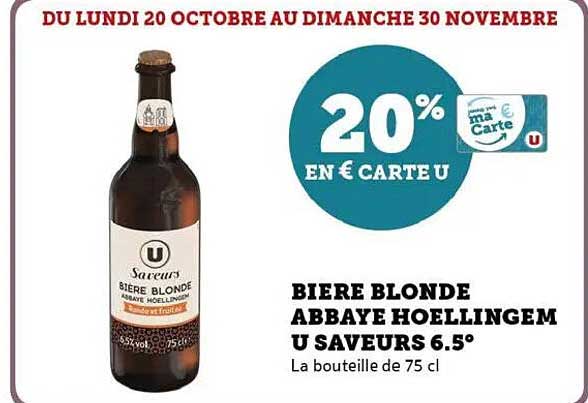 Bière blonde Abbaye Hoellingem U Saveurs 6.5°