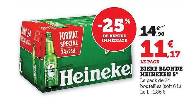 BIERE BLONDE HEINEKEN 5°