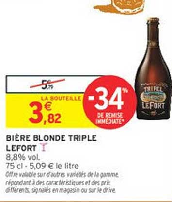 BIÈRE BLONDE TRIPLE LEFORT