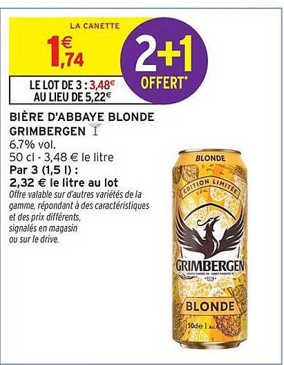 BIÈRE D'ABBAYE BLONDE GRIMBERGEN