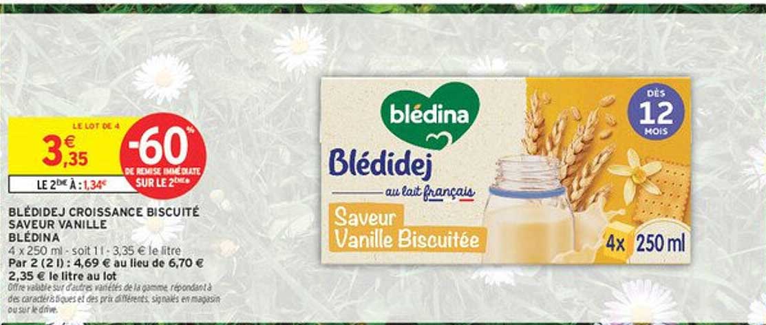 BLÉDIDEJ CROISSANCE BISCUITÉ SAVEUR VANILLE BLÉDINA