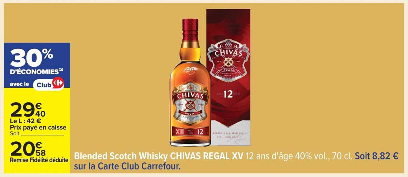 Blended Scotch Whisky CHIVAS REGAL XV 12 ans d'âge 40% vol., 70 cl.