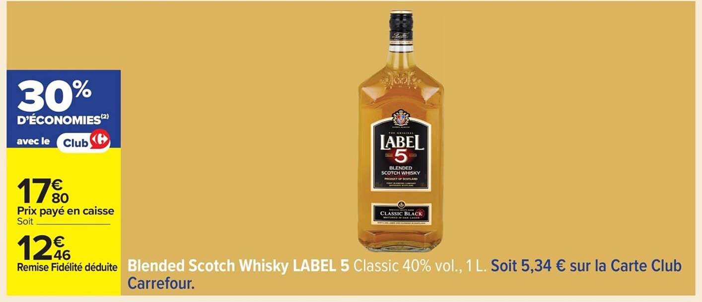 Blended Scotch Whisky LABEL 5 Classic 40% vol., 1L