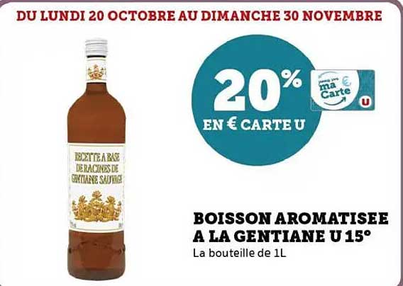 BOISSON AROMATISEE A LA GENTIANE U 15°