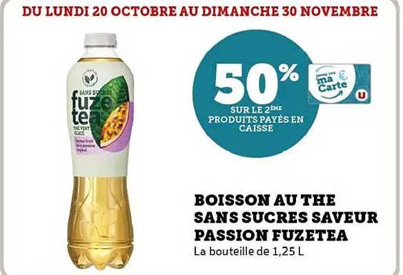 BOISSON AU THÉ SANS SUCRES SAVEUR PASSION FUZETEA