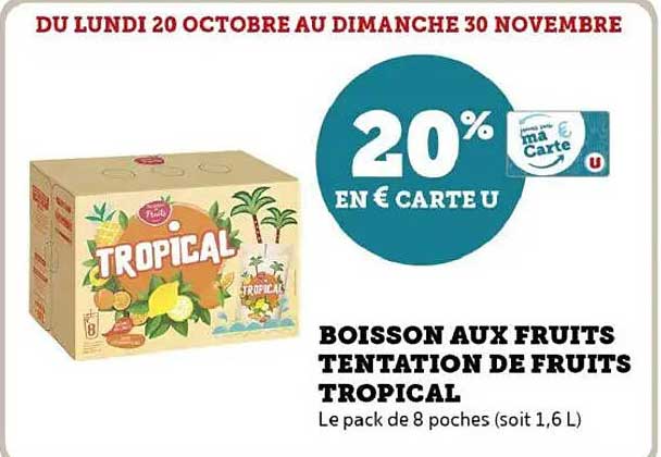 BOISSON AUX FRUITS TENTATION DE FRUITS TROPICAL