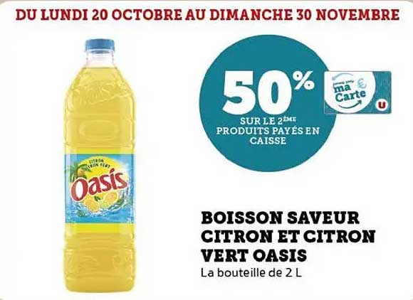 BOISSON SAVEUR CITRON ET CITRON VERT OASIS