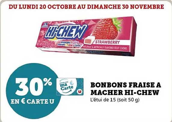 BONBONS FRAISE A MARCHER HI-CHEW