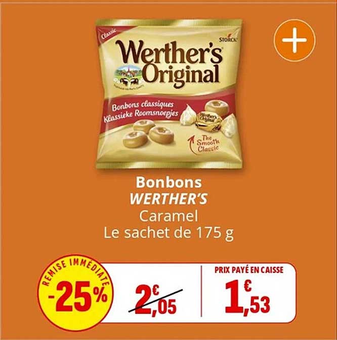 Bonbons WERTHER'S Caramel Le sachet de 175 g