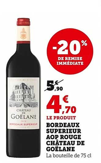 BORDEAUX SUPERIEUR AOP ROUGE CHÂTEAU DE GOÉLANE