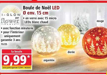 Boule de Noël LED Ø env. 15 cm