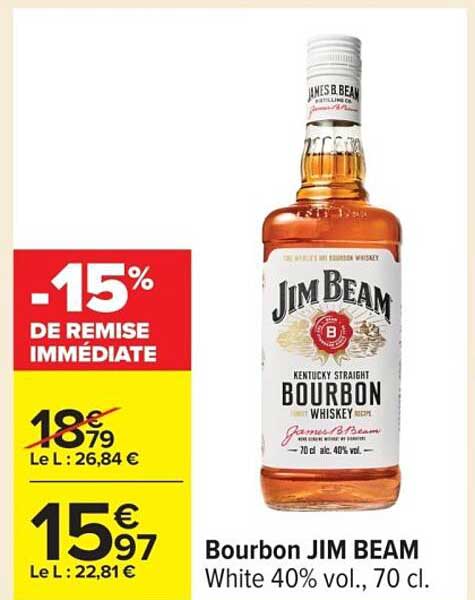 Bourbon JIM BEAM White 40% vol., 70 cl