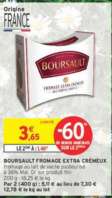 BOURSAULT FROMAGE EXTRA CRÉMEUX