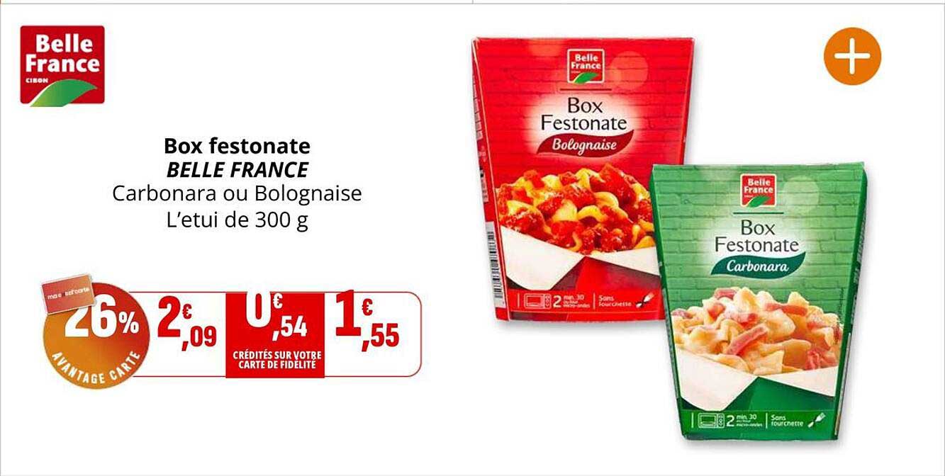 Box festonate BELLE FRANCE Carbonara ou Bolognaise