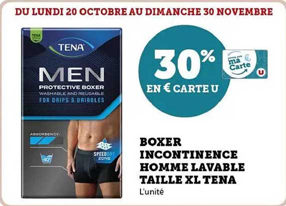 BOXER INCONTINENCE HOMME LAVABLE TAILLE XL TENA