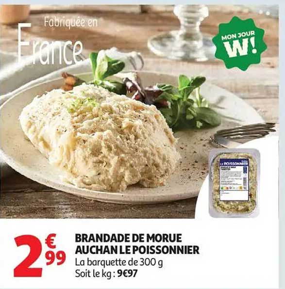 BRANDADE DE MORUE AUCHAN LE POISSONNIER